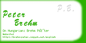 peter brehm business card